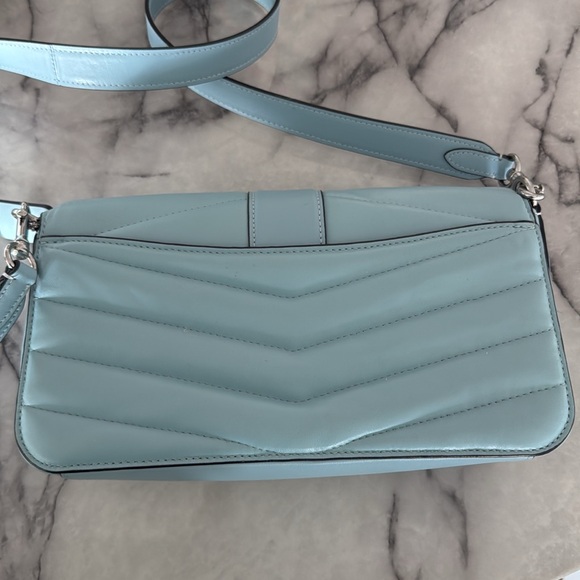 COACH - Georgia puffy quilting shoulder bag in light blue - Picture 4 of 5